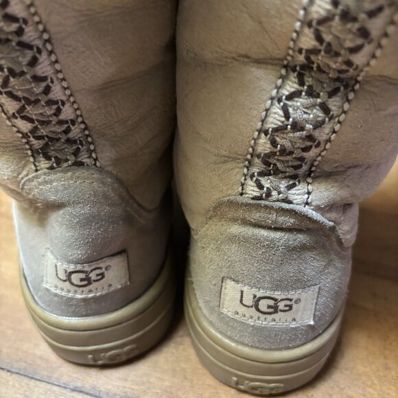 Vintage Ugg Tasman Braid Shearling Boots Women's 9 Ultra Tall New Zealand - Picture 3 of 16